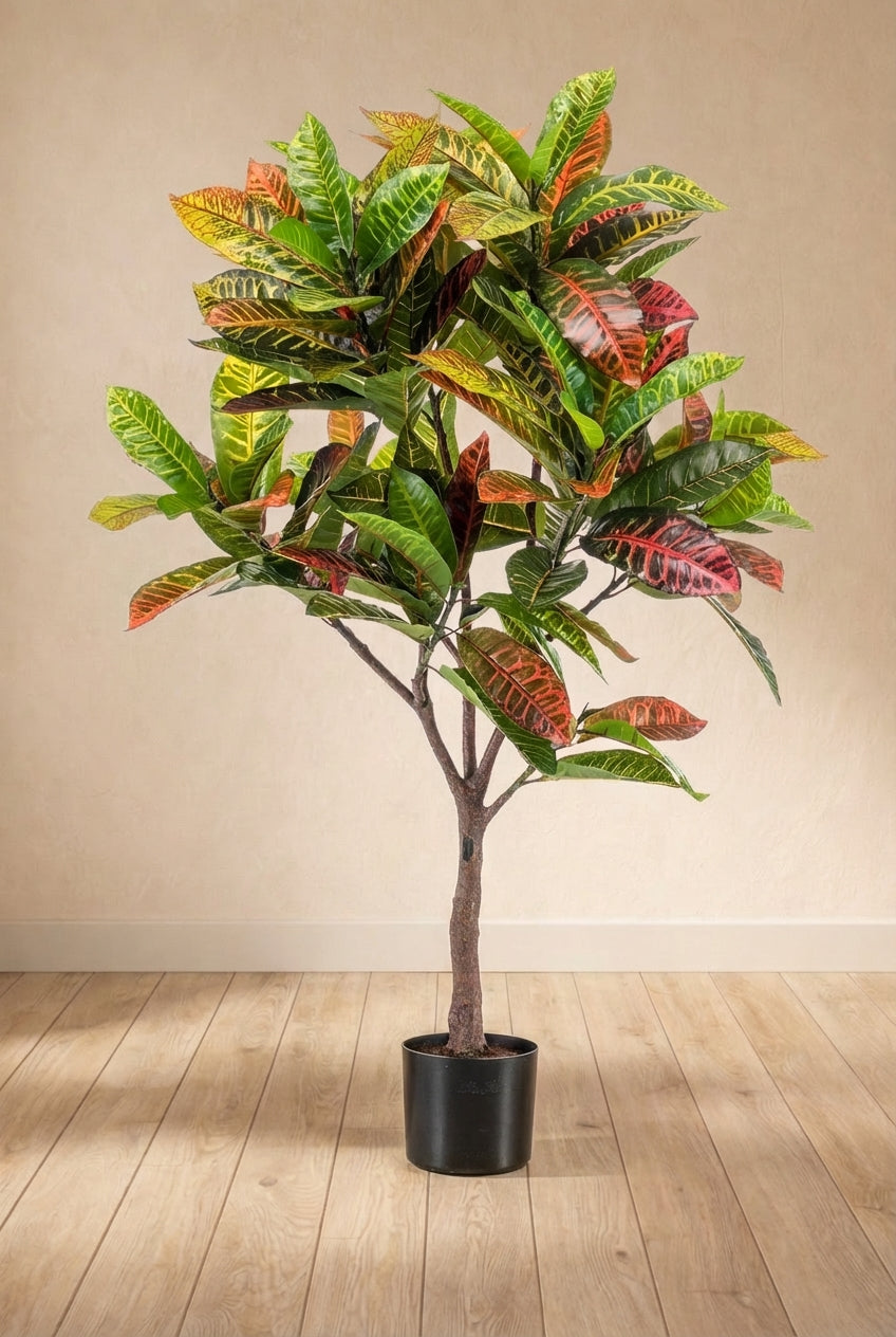 Croton Codiaeum plante artificielle (h120cm / Ø14cm)
